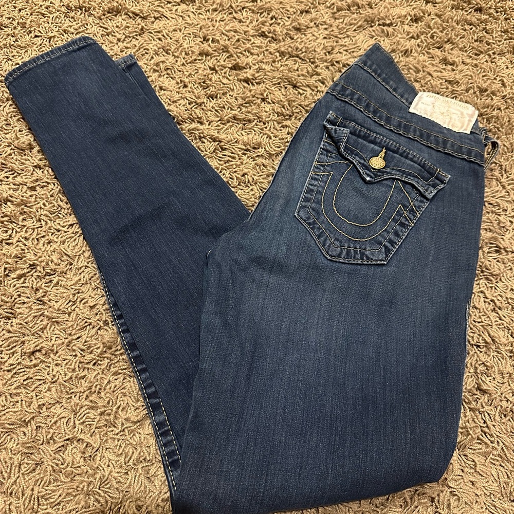 True Religion Women's Dark Blue Skinny Jeans